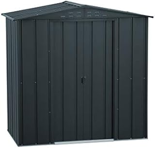 Duramax Top Shed 6 x 4 Metal Outdoor Garden Storage Shed, Made of Hot-Dipped Galvanized Steel, Strong Reinforced Roof Structure, Maintenance-Free & Weatherproof Metal Garden Shed, All Anthracite