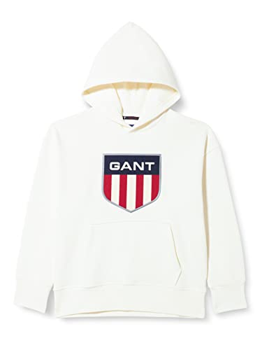 GANT Unisex Kinder D1. Retro Shield Hoodie Kapuzenpullover, Eggshell,...