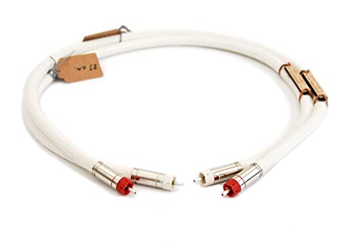 Interconexiones de audio RCA con cable de audio plateado analógico