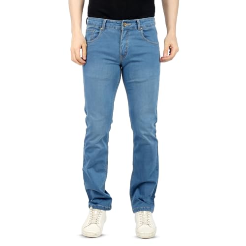 Image of Men's Premium Straight Fit Jeans | Cotton Rich Breathable Denim Pants for Men | Comfortable Regular Wear Casual Jeans