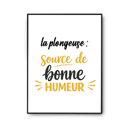 Poster la plongeuse : affiche citation humour pour déco murale originale