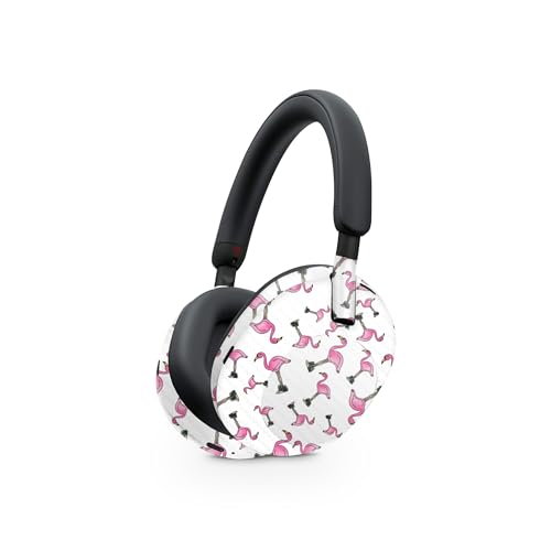 Image of MightySkins Carbon Fiber Skin Compatible with Sony WH-1000XM5 Headphones - Cool Flamingo | Protective, Durable Textured Carbon Fiber Finish | Easy to Apply