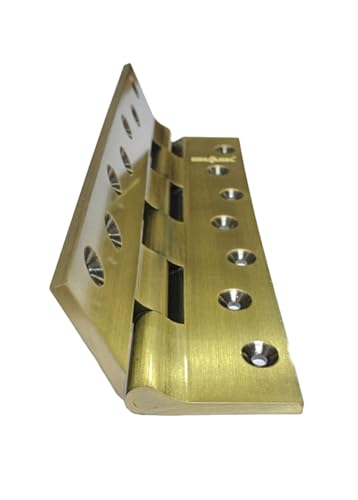 Image of BRASK Brass Railway Hinges 8 inch x 1.1 /2 inch x 3 /16 (200 mm x 38 mm x 5 mm) Heavy Duty Brass Door Hinges (Antique, 1)