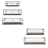 CRUGLA Floating Bathroom Wall Mounted Shelves 5 Sets