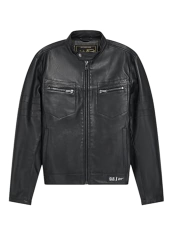Veste en cuir noir GAS taille XL pour homme, modèle 440150170204 blouson authentique