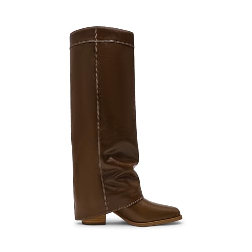 Steve Madden Women's Winnick Fashion Boot, Olive Leather, 10