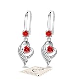 Red Earrings Silver Drop Earrings for Women, January Birthstone Jewellery Gifts January Birthday Gifts for Her Garnet Earrings Garnet Jewellery Gifts Valentines Gifts for Her Mothers Day Gifts