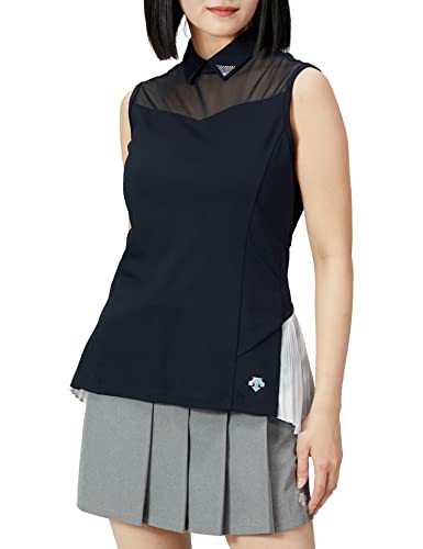 デサント LUXE COLECTION ボディシェル EX 鹿の子 バックプリーツ スリーブレスシャツ DGWTJA03