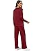 XIEERDUO Two Piece Outfits for Women Casual Fall Long Sleeve Lounge Set Winter Fashion Wide Leg Loungewear Airport Sweatsuit Vacation Track Suit Women's Travel Cruise Resort Wear Red M