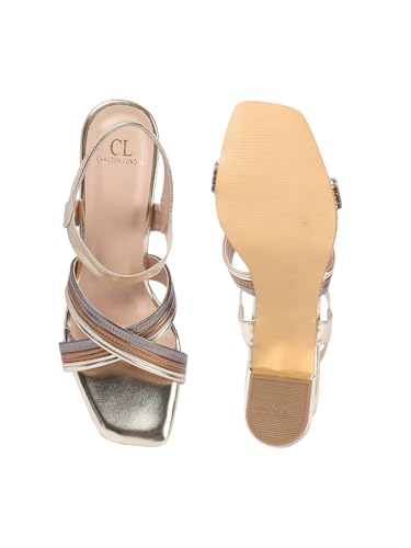Image of Carlton London Women Stylish Fashion Embellished Sandals for Outdoor, Party, Wedding and Holidays with Block Heels