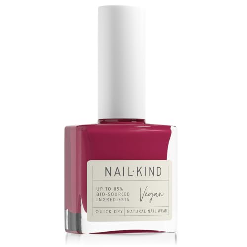 NAILKIND Plum Nail Polish - Plum Passion - Dark Purple Nail Varnish - Vegan Nail Lacquer - Peta Certified Cruelty Free - Quick Drying Long Lasting Chip Resistant Manicure - 8ml