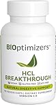 BiOptimizers HCL Breakthrough | Betaine HCL Hydrochloride Digestive Enzymes Supplement | Hydrochloric Acid, Protein Breakdown & Absorption | Helps Gas, Heartburn Relief & Bloating Relief | 90 Capsules