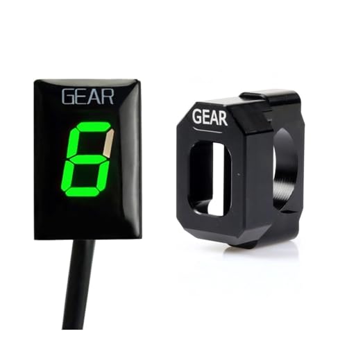 Indicateur de vitesse pour moto mini affichage LED vert 6 rapports universel