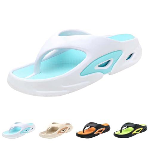 Womens Flipflops with Arch Support Mens Pillow Sandals Beach Casual Orthotic Wedge Slippers Slip on Colorblock Slides - Main Image