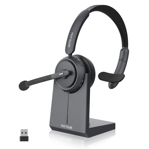 Nuroum HP31-S(3rd Gen) Casque Bluetooth sans Fil avec Micro, Casque à Réduction de Bruit ENC avec Station de Charge,Clé USB-A&C/Bluetooth/Dongle, 45H...