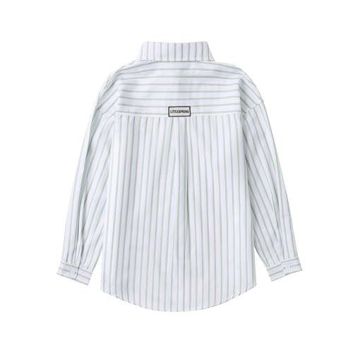 Image of LittleSpring Boys Button Down Long Sleeve Uniform Dress Shirts with Tie
