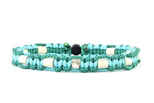 EM-Keramik-Halsband für Hunde & Katzen - Maßanfertigung EM-Band Original US-Paracord (41-50 cm, Mint)
