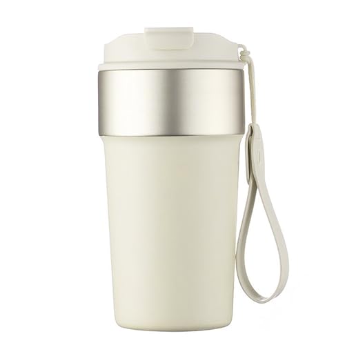 MeYuxg Acero Inoxidable Termo Cafe, Doble Capa Termo Cafe 500ML, Vaso Termico Cafe Mantener Caliente Durante 6 Horas - Congelar Durante 6 Horas, Taza Termo Cafe para Llevar, Fácil de Limpiar(Blanco)