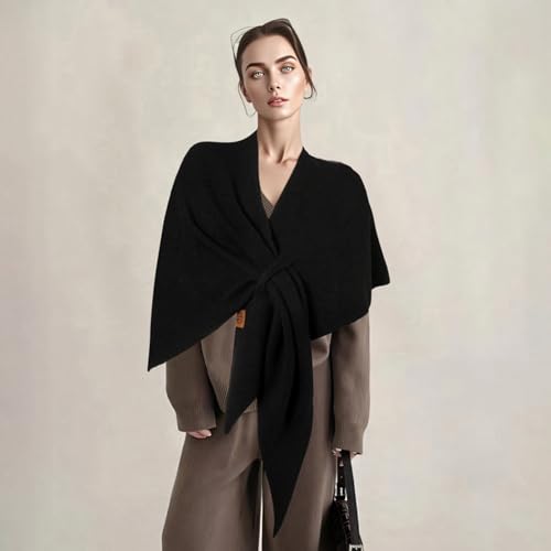 Women Knitted Shawl Wraps Striped Pashmina Shawl Wraps Open Front Sweater Cardigan Warm Scarf Poncho4