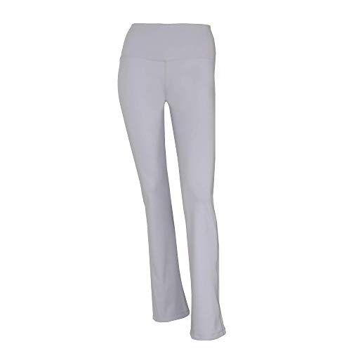 Private Island Women UPF 50+ Bootcut Long Leggings Pants Pocket Swim Beach Swimsuit Rash Guard Bathing Bottom (M, Light Grey_Py)