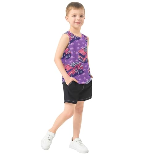 Boys' Tank Top Shirt Dry-Fit Boys Summer Sleeveless Top for Basketball Sports 3-15T4