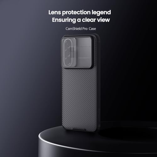 Image of Nilkin Classic Series Compatible Samsung A57 Case with Camera Cover, [Camera Lens Protector] [Scratch-Resistant] [360 Full Protection] Shockproof Slim Phone Case (Transparent Black, A57)