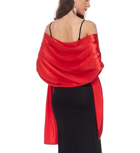 Fttyeiby Shawls and Wraps for Evening Dresses Shawl Wraps for Women Wedding Formal Shawl Red