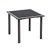 Outdoor Patio SideEnd Table Metal Frame Square Coffee Bistro Table wTempered Glass Top Patio Furniture for Porch Deck Pool