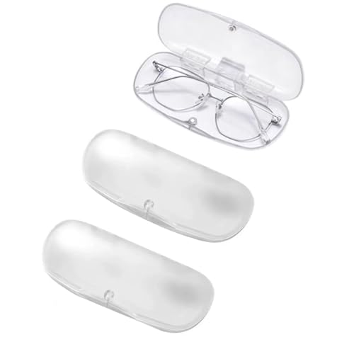 Image of 3 PCS Hard Shell Portable Glasses Cases, Frosted Translucent Protective Case for Glasses, Eyeglass Holder Box