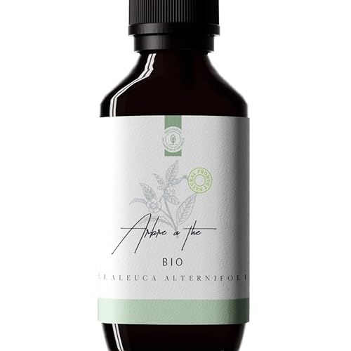 50ml Huile Essentielle Tea Tree BIO (Arbre à thé) - 100% Pure, Naturelle et Biologique - Melaleuca alternifolia pour Diffuseur, Aromathérapie, Défenses...
