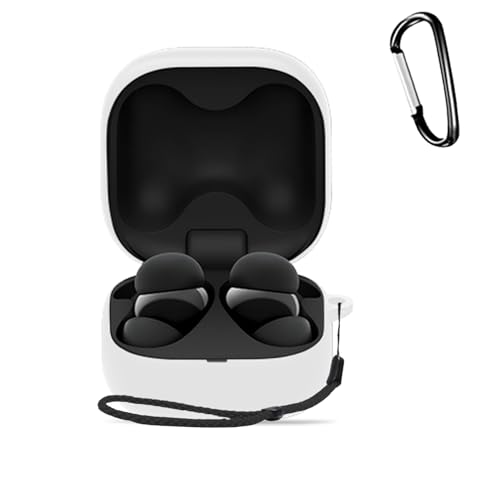 SONY(ソニー) LinkBuds open WF-L910用 ケース 全面保護カバー シリコンケース 【HUKWIMO】 カラビナ付き 耐衝撃 防水 防塵 装着充電可能 全面保護 キズ防止 LinkBuds open WF-L910対応インイヤーヘッド