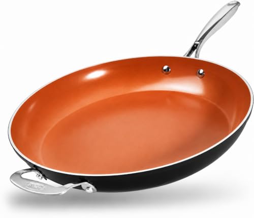 Image of GOTHAM STEEL 14 Inch Extra Large Non Stick Frying Pans Skillet, Copper