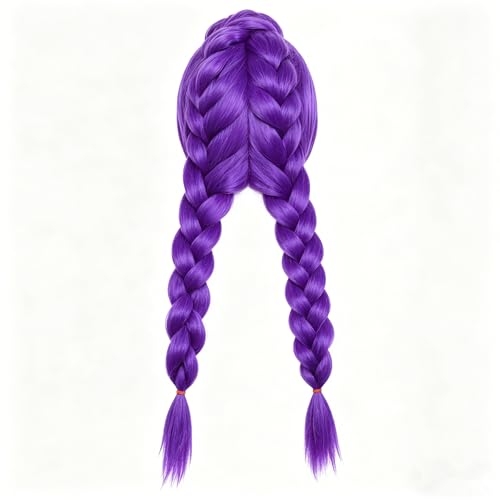 Lange Rumi Perücke für Kinder, Rumi Perücke Kinder, Lila Perückes Kinders, Anime Cosplay Costume Cosplay lila Perückes für Karneval Halloween Party Kostüm Zubehör