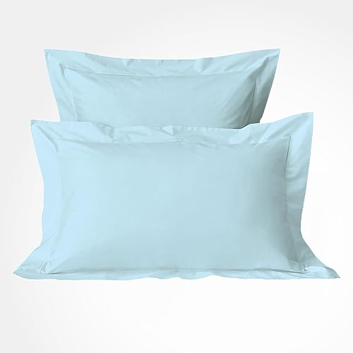 Pizuna Luxurios Cotton Standard Pillowcases 2 Pack Baby Blue 50x75cm, 800 Thread Count Long Staple Combed Cotton Pillow Cover