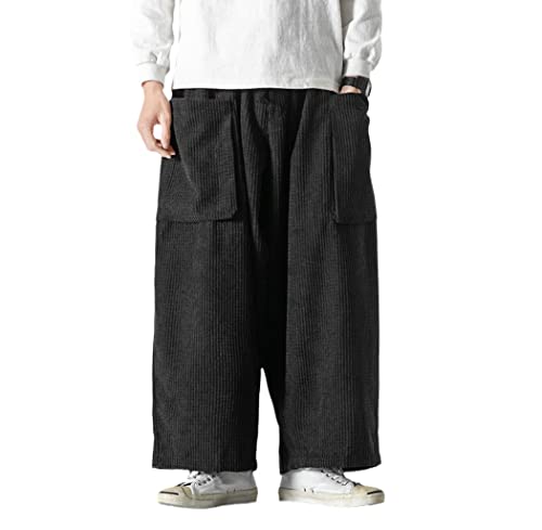 Pantalon cargo pour homme poches latérales amples jogging femme noir