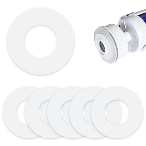 Dupoem - 6 Juntas de Silicona de Alta Resistencia para Válvula de Descarga de Inodoro, Compatibles con Geberit Tipo 816.418.00.1, Dimensiones: 63 x 33 x 3 mm (Blanco)