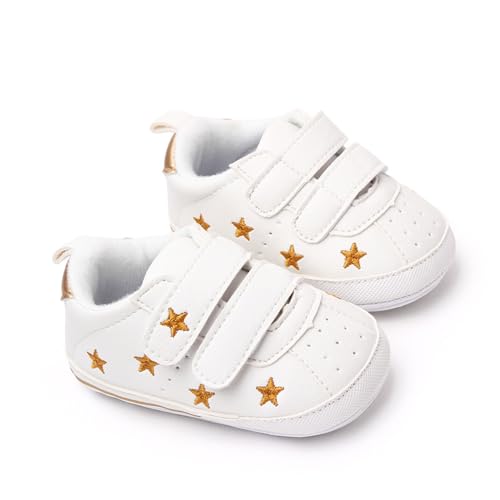 Image of Clowora Baby Boys Girls Shoes Non-Slip Rubber Sole Sneakers Infant First Walking Toddler Crib Shoes Newborn Loafers Flats.