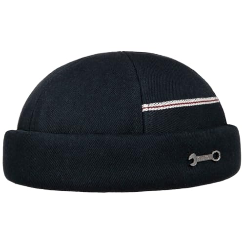 Bonnet docker en denim unicolore pour homme fabriqué en UE idéal pour l'automne et l'hiver