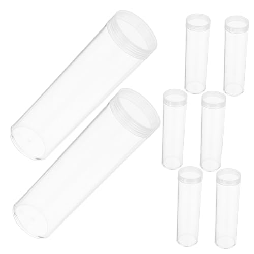 Tubos para monedas de coleccion con tapa protectora transparente