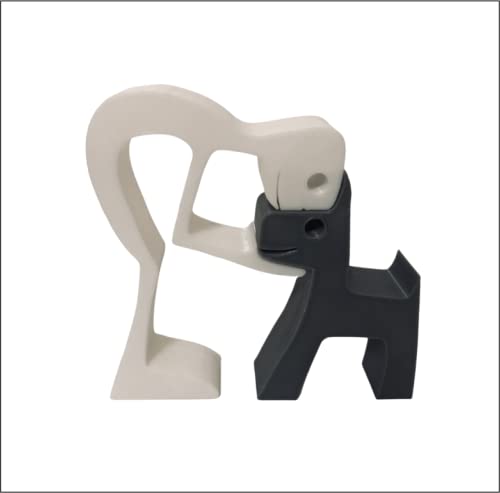 Figura Perro Persona. Figurita Fabricada en España con Materiales de Origen renovable. para Decorar y Regalo de decoración...