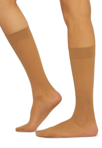 Image of Wolford Individual 10 Denier Knee-Highs Transparent For Women Sheer With Exceptional Smooth Soft Stretchable Comfort Band.