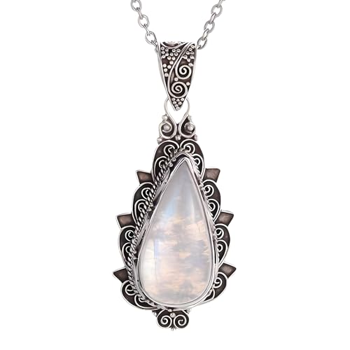 Collier pierre de lune argent : une idée cadeau d'anniversaire vintage et bohème
