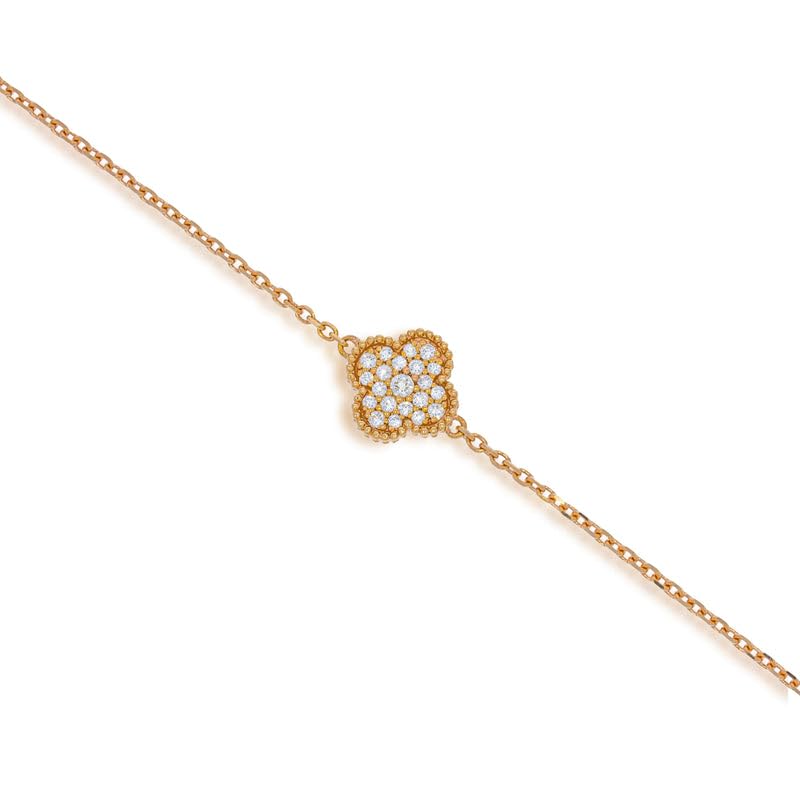 Image of Lucky Charm Clover Bracelet for Women | 925 Sterling Silver with 18K Gold Plating | Adjustable & Anti-Tarnish | Stylish Designer-Inspired Jewelry