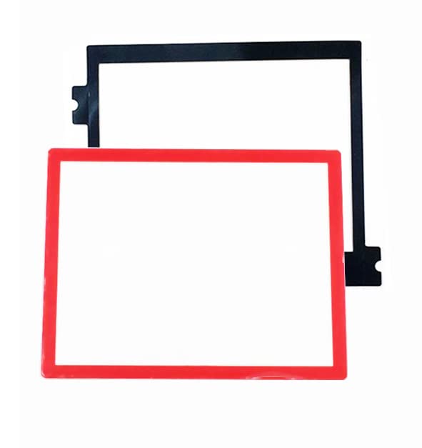 Red NDSL Top Protective Screen + Dust-proof Sponge Pad Set Replacement, Compatible with for Nintendo DS NDS Lite Console, LCD Frame Clear Mirror Surface Protector w/ Double-sided Adhesive