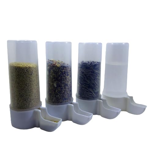 Imported Cage Gulfi Cup Bird Water & Food Hanging Plastic Feeder Suitable for Small Cage Birds Like Love Birds, Finches, Cockatiel (200ML)(Pack of 4)(White Color (B0CFGYF1ZY) Amazon Price History, Amazon Price Tracker