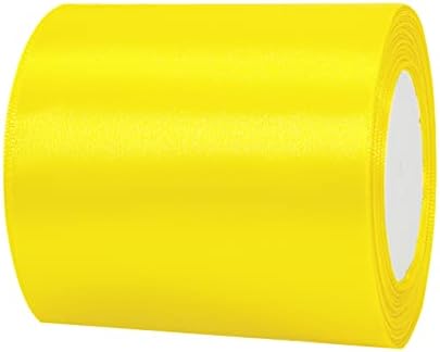 Yellow Ribbon 20mm for Gift Wrapping,22M Double Sided Satin Ribbon Yellow Polyester Ribbon Balloon Ribbon Fabric Thick Ribbon for Crafting,Christmas,Valentine,Bouquets,Cake Wedding Party Decoration