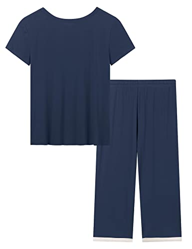 Image of Joyaria Cooling Pajamas Bamboo Viscose Lightweight PJs Set Women Wicking Sleepwear for Night Sweat S-XXL