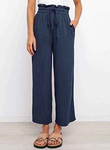 Dokotoo Womens Casual Elastic Waist Solid Comfy Jogging Jogger Pants with Pockets2