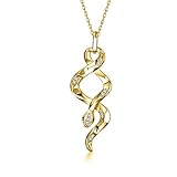 YFN Collar de serpiente de plata de ley con colgante de serpiente, gótico, regalo para mujer (plata dorada)