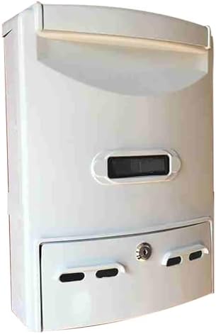 Mailbox with Lock and Keys - Wall Mailboxes - Mailbox with Lock and Mailbox for Depositing Cash for Home, Apartment and Business, 28 x 10 x 38 cm (White)